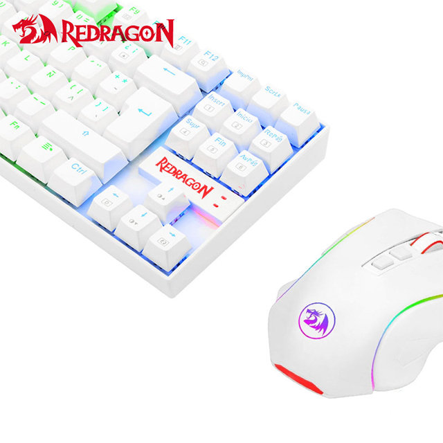 Combo de Teclado Mecánico y Mouse Redragon Kumara + Griffin White - K552RGB-BA-W-SP