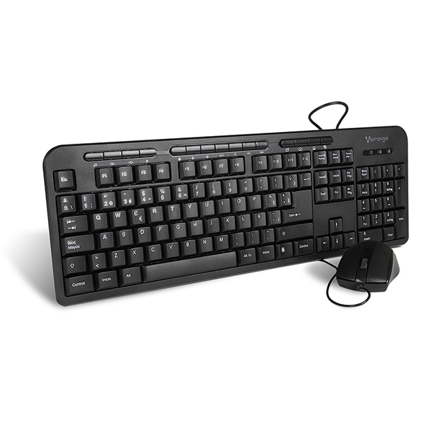 Combo de Teclado y Mouse Vorago, USB, 15 Teclas multimedia, Español - KM-107