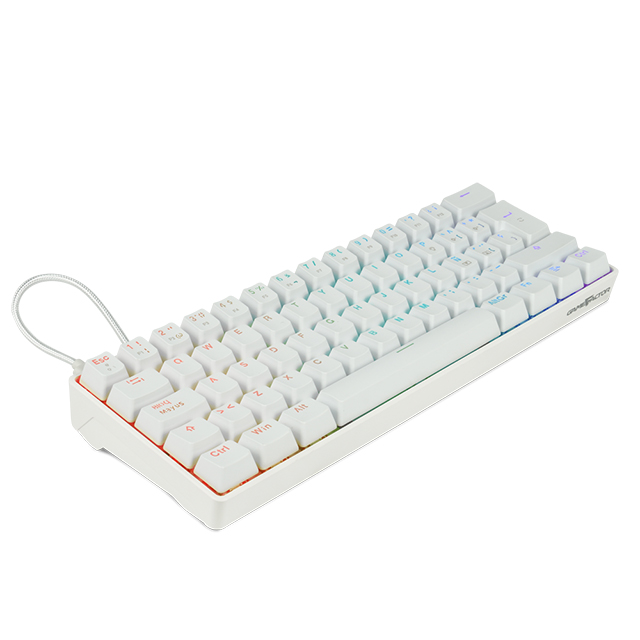 Teclado Gamer Mecanico 60% GameFactor KBG560-RD-WH | Switches Gateron Red | Alambrico | Iluminacion RGB | Español