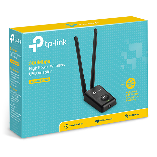 Tarjeta de Red USB Inalámbrica de alta potencia TP-Link TL-WN8200ND V3 | 300Mbps | 2.4Ghz