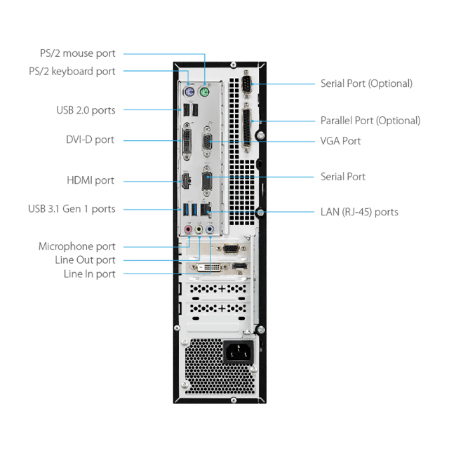 Computadora de escritorio ASUS ExpertCenter D540SA | Intel I5 9400 | 8GB | 1TB HDD | Windows 10 Pro - D540SA-I58G1TWP-02