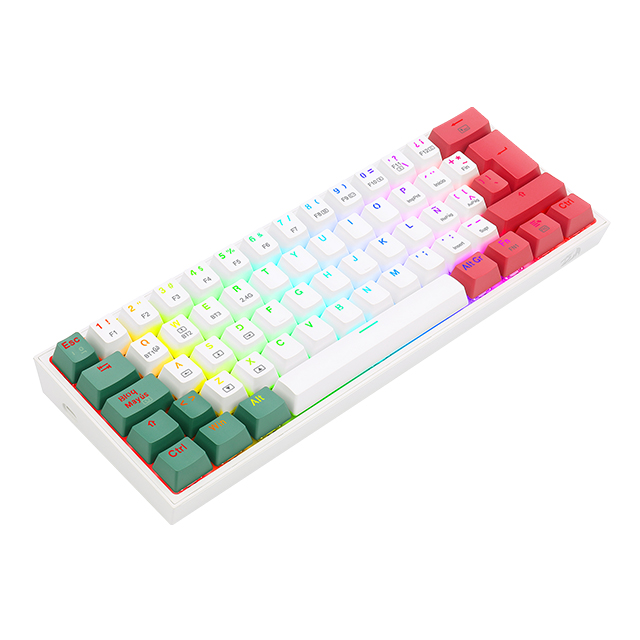 Teclado Gamer Mecanico 60% Redragon Fizz Pro Mexico, Switches Redragon Red, Inalámbrico, USB 2.4Ghz, Bluetooth 5.0, Iluminacion RGB, Español - K616-RGB FIZZ-MX