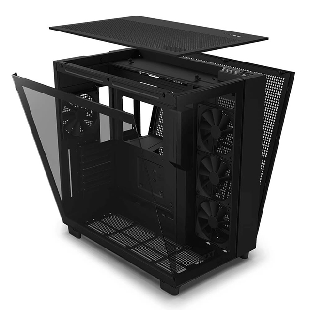 Gabinete NZXT H9 Flow Negro, ATX, Cristal Templado, 4 Ventiladores sin RGB - CM-H91FB-01