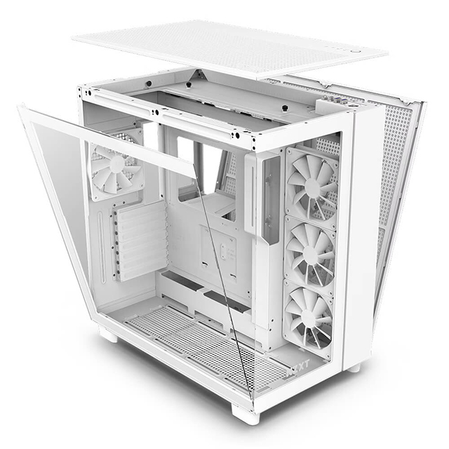 Gabinete NZXT H9 Flow Blanco, ATX, Cristal Templado, 4 Ventiladores sin RGB - CM-H91FW-01