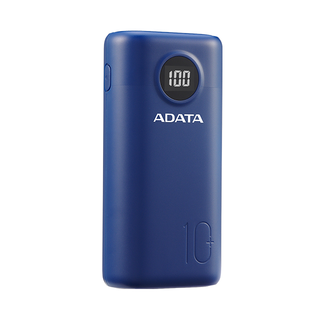 Power Bank Adata P10000QCD Azul | 10000 mAh | Carga rapida | Hasta 3 dispositivos a la vez - AP10000QCD-DGT-CDB 