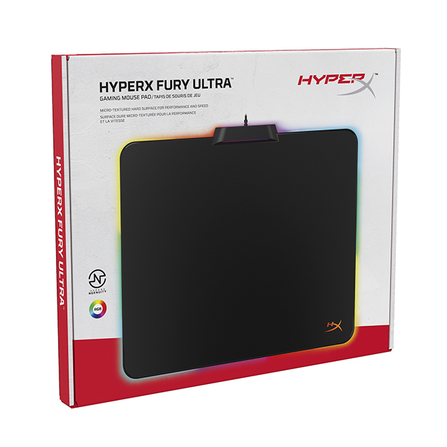 Mousepad HyperX Fury Ultra RGB, Rigido, Mediano, 340x300x4mm, HX-MPFU-M