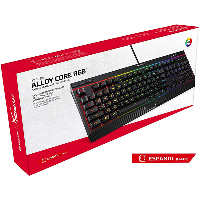 Teclado Membrana HyperX Alloy Core RGB, Español - HX-KB5ME2-LA