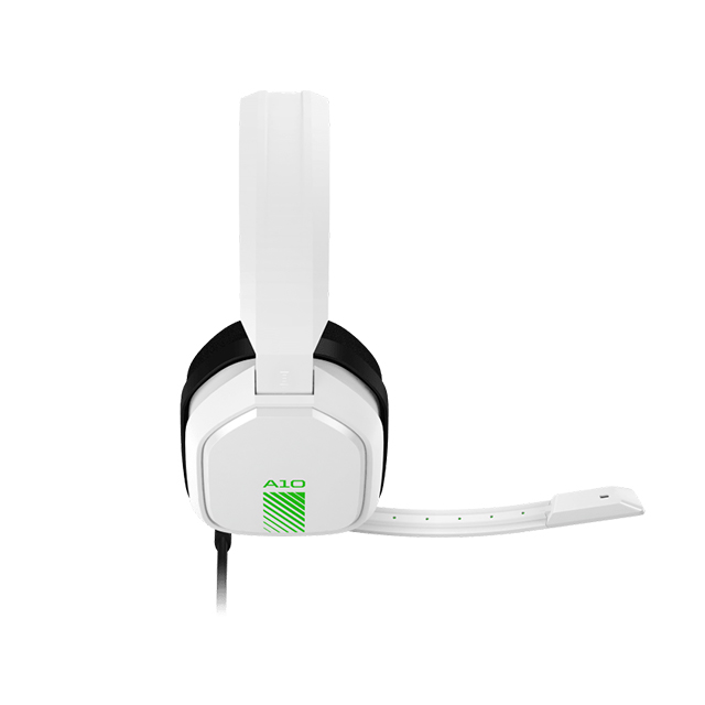 Diadema Astro A10, Blanco-Verde, Alámbrico, 3.5mm / Xbox Serie X|S / PS5 / PC / MAC (Logitech) - 939-001851