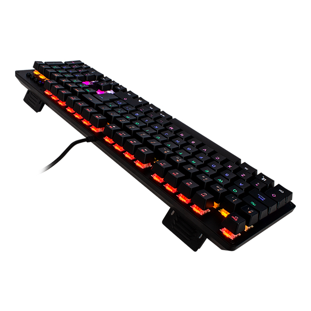 Teclado Mecanico GameFactor KBG400, Retroiluminado, Switch Blue, USB, Negro - KBG400-BL