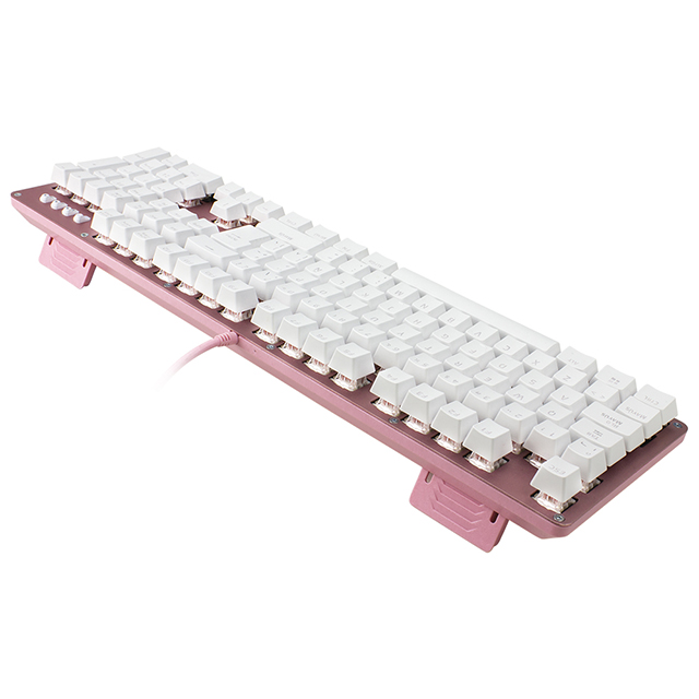 Teclado Mecanico GameFactor KBG400, Retroiluminado, Switch Blue, USB, Rosa - KBG400-PK-BL