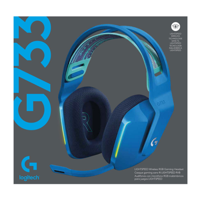 Diadema Logitech G733 Lightspeed Inalámbrico Azul, RGB Lightsync, USB, PC, PS4, 7.1 Surround - 981-000942