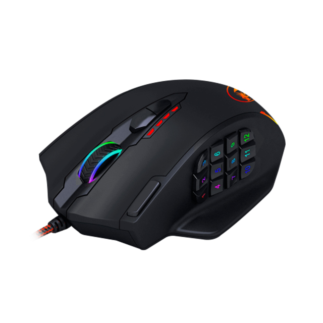 Mouse Gamer Redragon Impact M908, Alámbrico, 12,400 DPI, 18 Botones Progamables, Pixart 3327 óptico