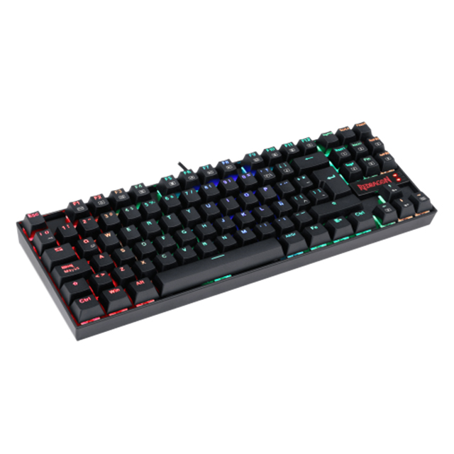 Teclado Mecánico Redragon Kumara Black K552RGB-1R-SP, TKL, Switches Redragon Red, Español