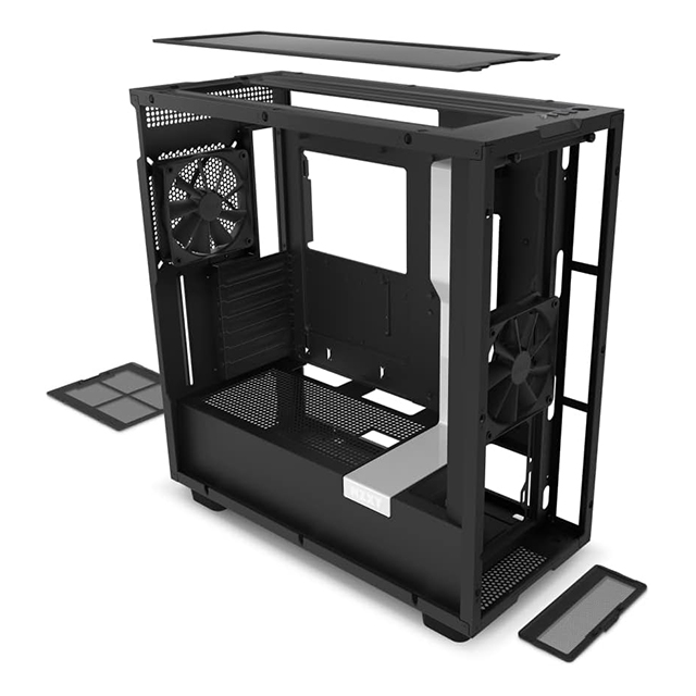 Gabinete NZXT H7 Blanco/Negro, E-ATX, Cristal Templado, 2 Ventiladores, Soporte GPU Vertical - CM-H71BG-01