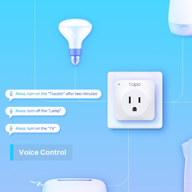 Mini contactos de Wi-Fi inteligentes TP-Link Tapo P100 2 Pack | Compatible con Hey Google y Alexa