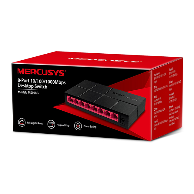 Switch Mercusys de 8 puertos Gigabit 10/100/1000Mbps - MS108G