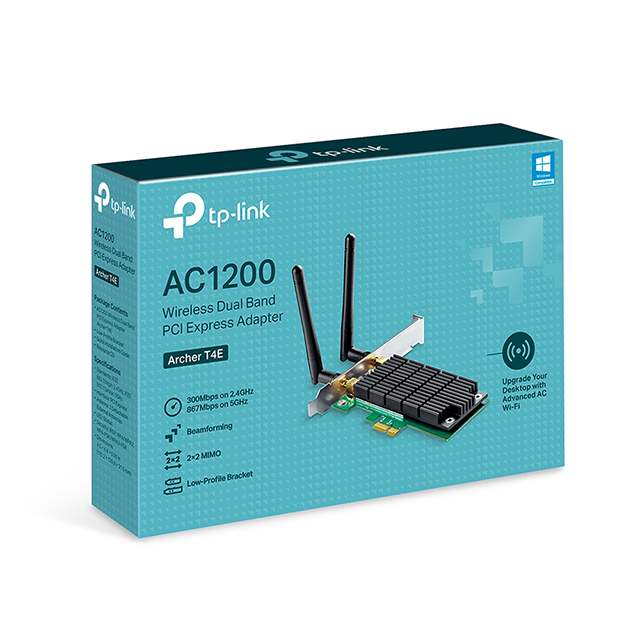 Tarjeta de Red PCIe TP-Link AC1200, Archer T4E / WiFi / Doble Banda / 2.4Ghz / 5.0Ghz