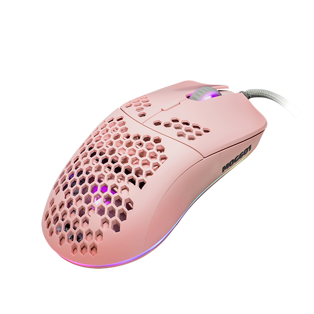 Mouse GameFactor MOG601-PK | Rosa | Ultralight | Alámbrico | RGB | 16,000 DPI | PIXART 3389 | 7 Botones  