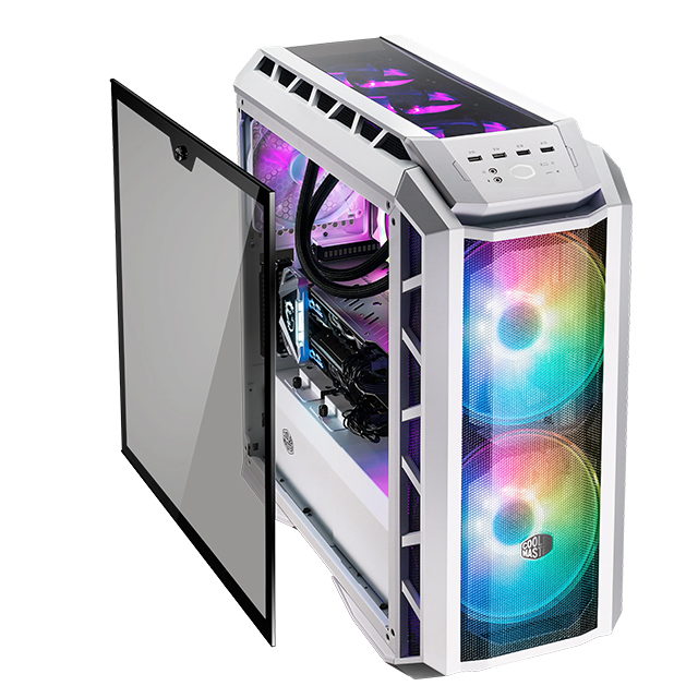 Gabinete Cooler Master MasterCase H500P Mesh White ARGB, 2 Ventiladores 120mm, Cristal Templado - MCM-H500P-WGNN-S01