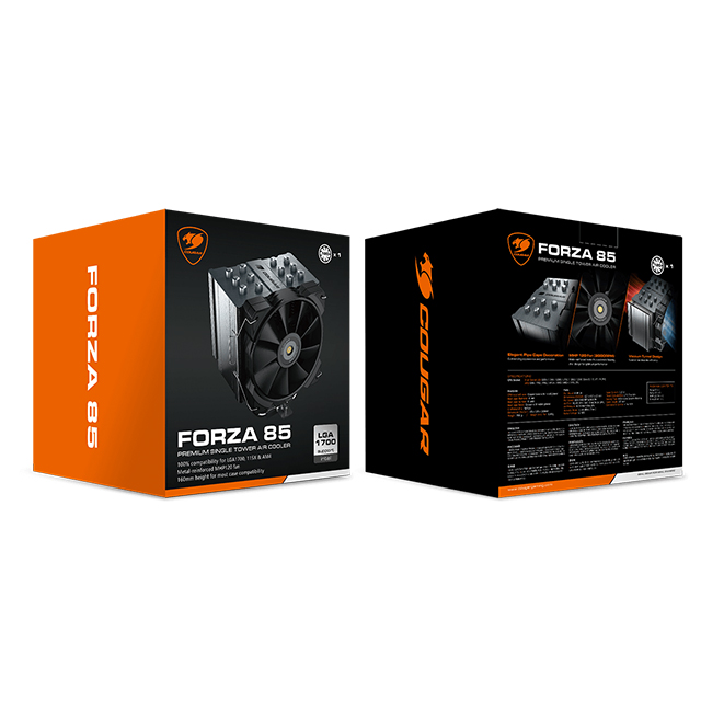 Disipador para CPU Cougar Forza 85, Ventilador 120mm, Compatible con Socket LGA1700, 3MFZA85.0001 