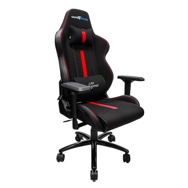 Silla Gamer GameFactor CGC601 XL, Tela, Reclinable, Negro/Rojo