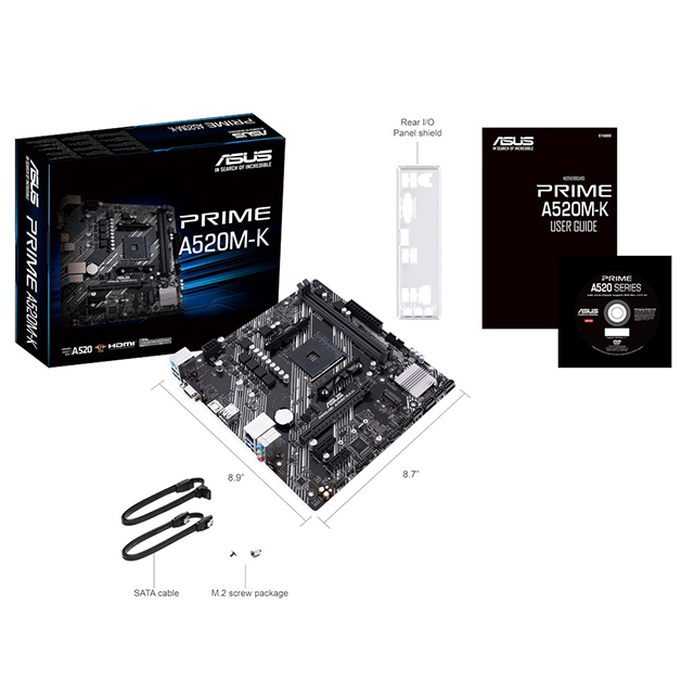 Tarjeta Madre Asus Prime A520M-K, Micro ATX, AM4, DDR4 4600Mhz, M.2