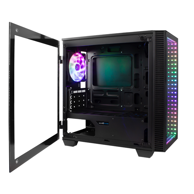 Gabinete GameFactor CSG560, Micro-ATX, ARGB, Vidrio Templado, Panel frontal Infinity