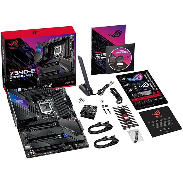 Tarjeta Madre Asus ROG Strix Z590-E Gaming WIFI, 10-11 Gen Intel, DDR4 5333Mhz OC, ATX, Quad M.2, Aura Sync