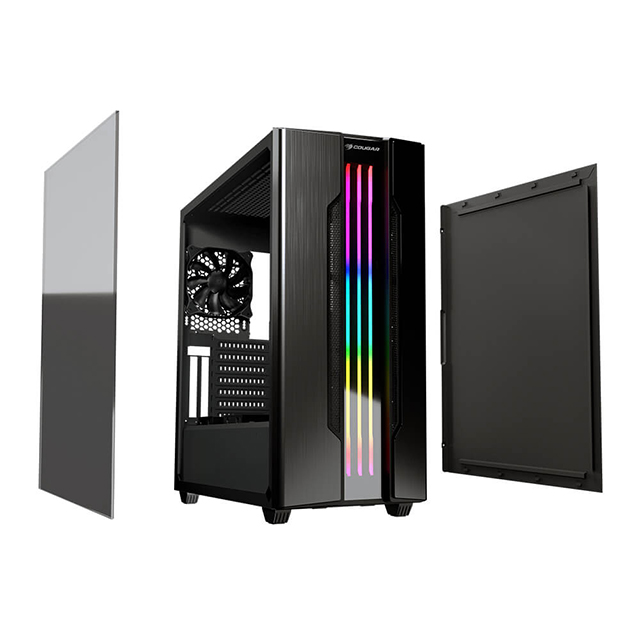 Gabinete Cougar Gemini S Iron Gray (2020) ARGB, Soporte GPU Vertical, Cristal Templado, 1 Ventilador, E-ATX - 385BMBP.0001