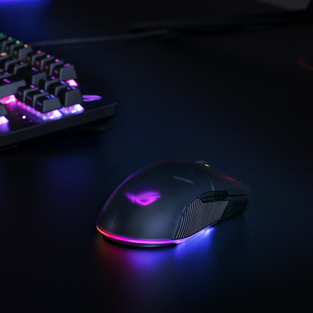 Mouse Asus ROG Pugio ll Wireless, Inalámbrico, 16000 DPI, 7 Botones, Aura Sync, RGB, PMW3335