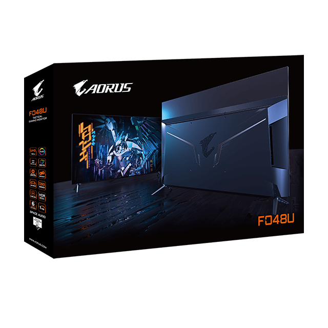 Monitor Gigabyte Aorus FO48U SA 47.53", 3840 x 2160 UHD, HDR10, 1MS, 120Hz, OLED, HDMI, Displayport, AMD FreeSync Pemium, Bocinas