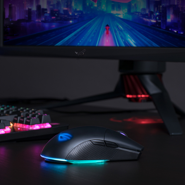 Mouse Asus ROG Pugio ll Wireless, Inalámbrico, 16000 DPI, 7 Botones, Aura Sync, RGB, PMW3335