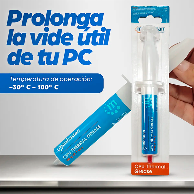 Pasta Térmica Manhattan 140065, 20 g, color gris, conductividad térmica – 140065