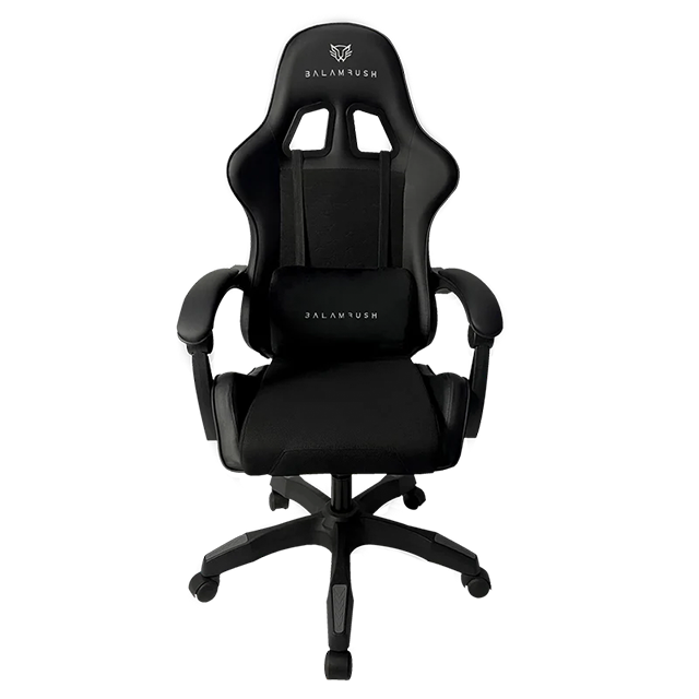Silla Ergonómica para Gamer Power Rush V2 Chica, Tela y Piel, Reclinable, Base de Metal, Soporta 120 kg, Color Negro – BR-934534