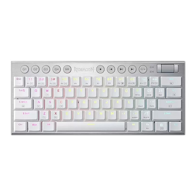 Teclado Gamer Mecanico Redragon Horus Mini PRO White, Switches Red Ultra Low Profile, Inalámbrico, Iluminación RGB, Inglés - K631W-RGB-PRO RED