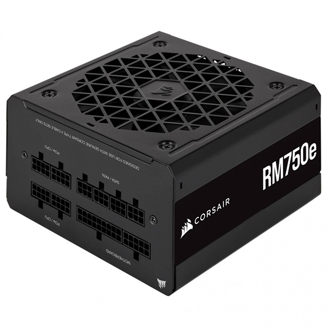 Fuente de Poder Corsair RM750e, 750w, Negro, Low Noise, 80 Plus Gold, Full Modular, Recertificada - CP-9020262-NA/RF 