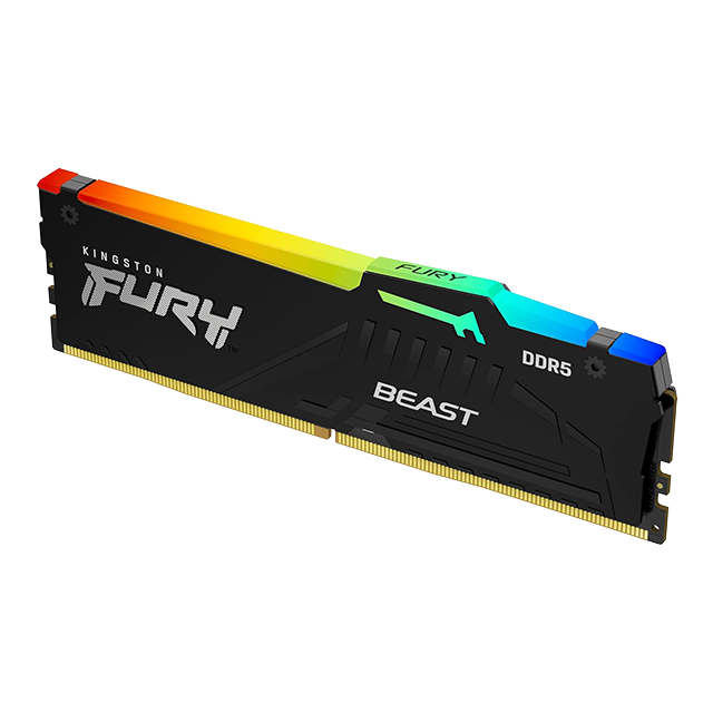 Memoria RAM Kingston Fury Beast 16 GB, DDR5, 5200 MT/s XMP, RGB, CL40 – KF552C40BBA-16 - DDR5-LOCK