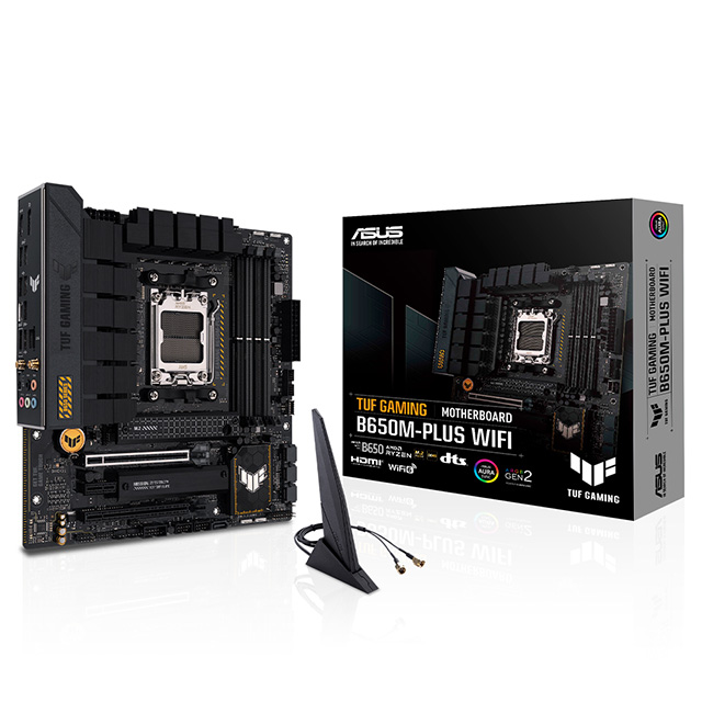 Tarjeta Madre Asus Tuf Gaming B650M-Plus WiFi , Micro-ATX, AM5, DDR5 6,400Mhz OC, x2 M.2, WiFi 6 , Bluetooth 5.2 - B650M-PLUS WIFI