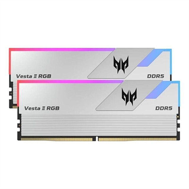 Memoria RAM Acer Predator Vesta II RGB, DDR5, 32GB, 2x16GB, 6000Mhz, Plata - BL.9BWWR.366