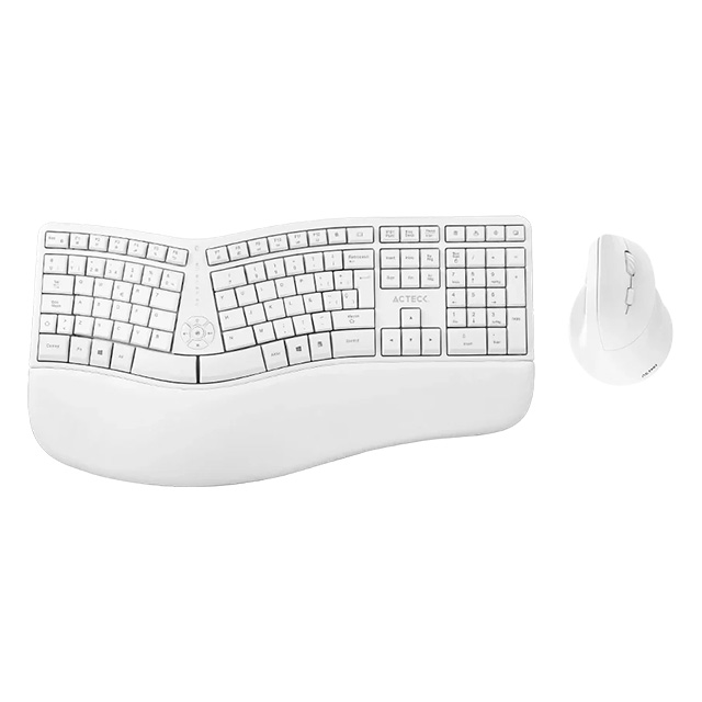 Combo de Teclado y Mouse Acteck Creator Virtuos Fitt MK770, Inalámbrico, Ergonomicos, Español, Blanco - AC-936255