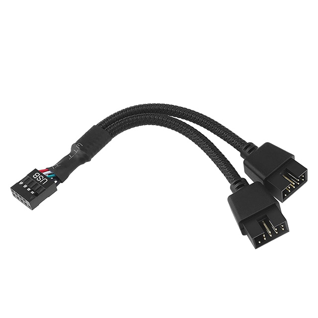 Cable divisor de USB 2.0, 15 cm, Trenzado, Nylon - 650-EN