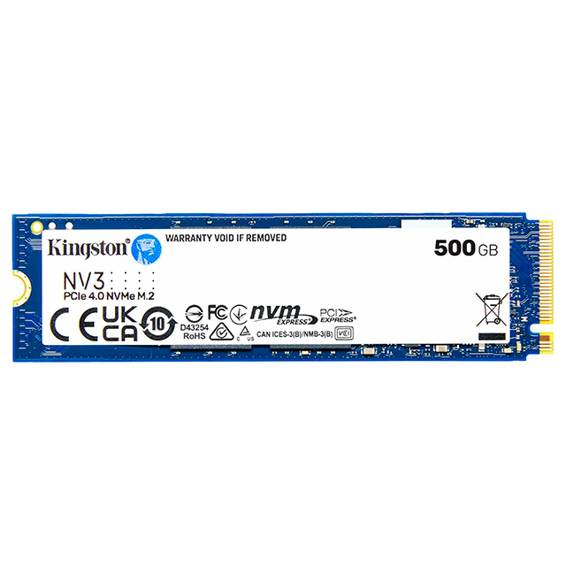 Unidad de Estado Solido SSD NVMe M.2 Kingston NV3 500GB, 5000/3000 Mb/s, PCI Express 4.0 - SNV3S/500G