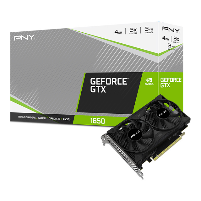 Tarjeta de Video PNY Nvidia Geforce GTX 1650 Verto Dual Fan, 4 GB GDDR6 - VCG16514D6DFXPB1