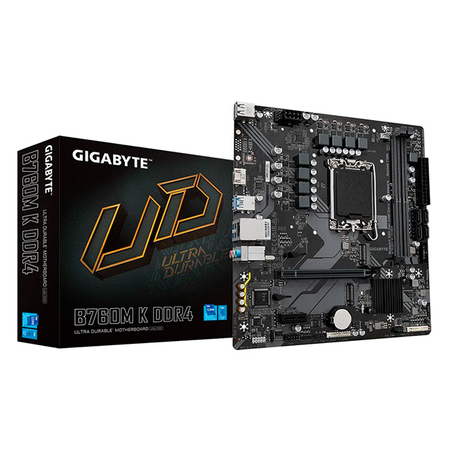 Tarjeta Madre Gigabyte B760M K, Micro-ATX, LGA 1700, DDR4 5333Mhz, 2x M.2, PCIe 4.0