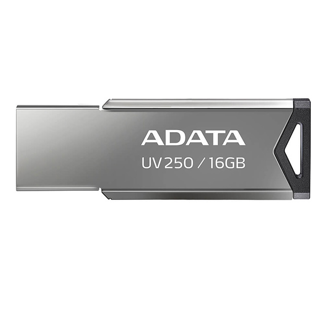 Memoria USB Adata UV250, 16GB, USB 2.0, Lectura 25MB/s, Escritura 10MB/s, Gris - AUV250-16G-RBK