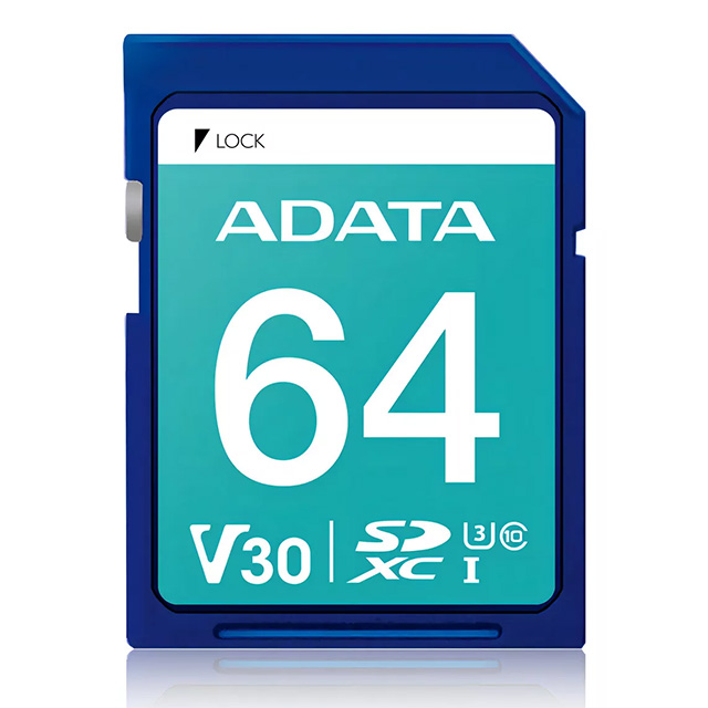 Memoria SD Adata Premier Pro SDXC, 64GB, UHS-I, U3, V30, CLASE 10 - ASDX64GUI3V30S-R