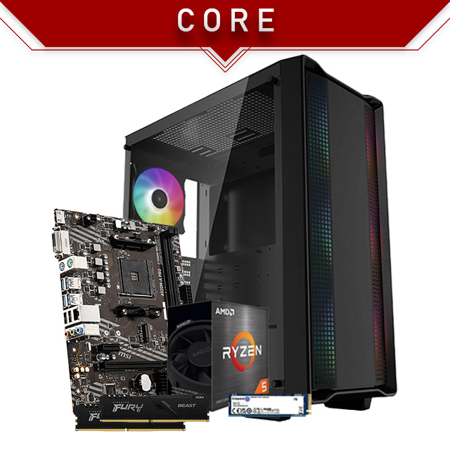 PC Gamer Core | AMD Ryzen 5 5600GT | 16GB 3200Mhz | 500GB SSD NMVe M.2 | 4 Ventiladores