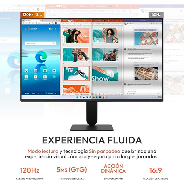 Monitor LG 24U411A, 24 Pulgadas, IPS, Full HD 1920×1080, 120 Hz, Diseño sin Bordes – 24U411A-B.AWMQ