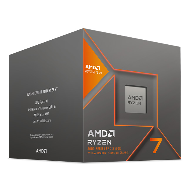 Procesador AMD Ryzen 7 8700G, 8 Cores, 16 Threads, 4.2GHz Base, 5.1GHz Max, Socket AM5, Radeon Graphics 780M - 100-100001236BOX