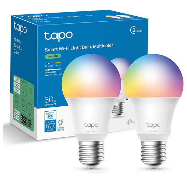 Foco Inteligente Wi-Fi TP-Link Tapo L530E (2-pack), Multicolor, Compatible con Google Home, Alexa, Apple Home - L530E-2-PACK